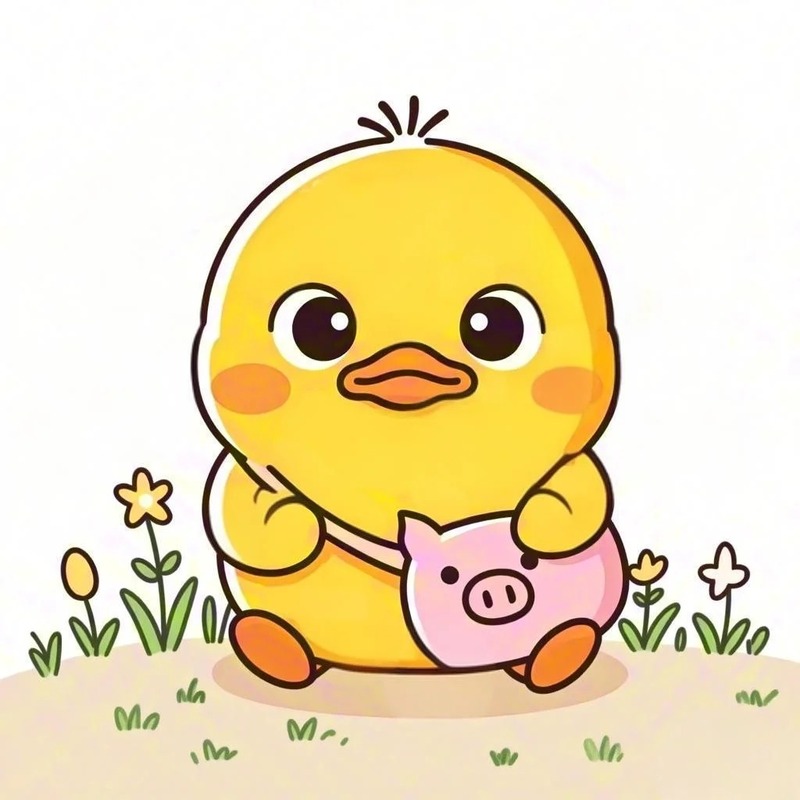 con vịt chibi cute