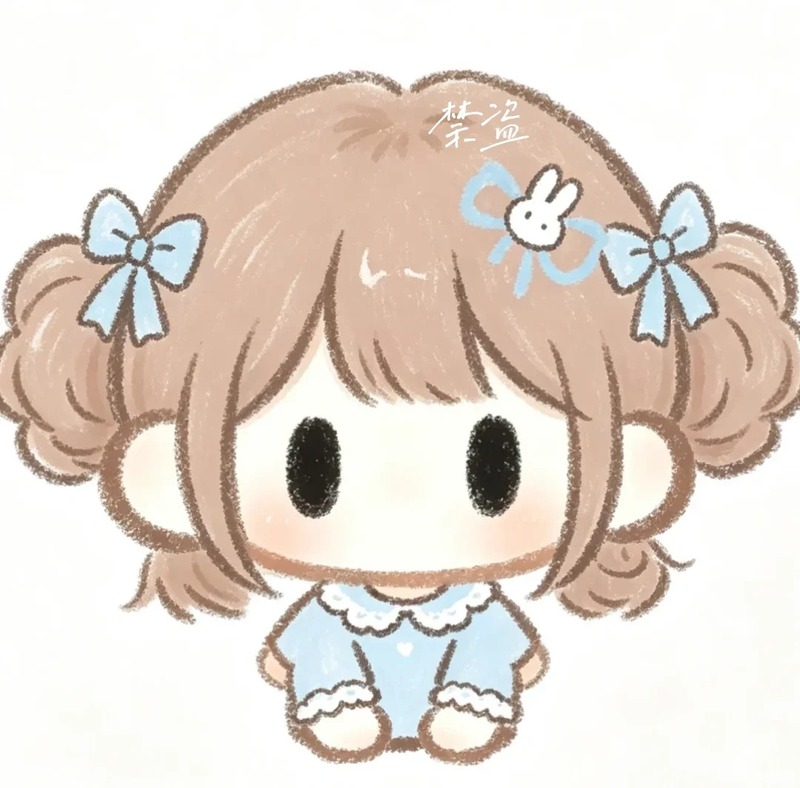 hình ảnh chibi nữ cute màu xanh dương 12