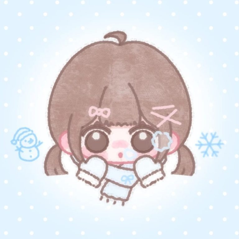 hình ảnh chibi nữ cute màu xanh dương 15
