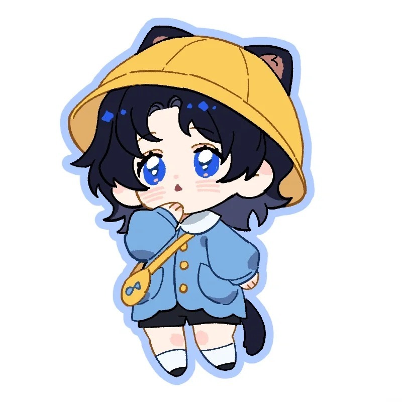 hình ảnh chibi nữ cute màu xanh dương 20