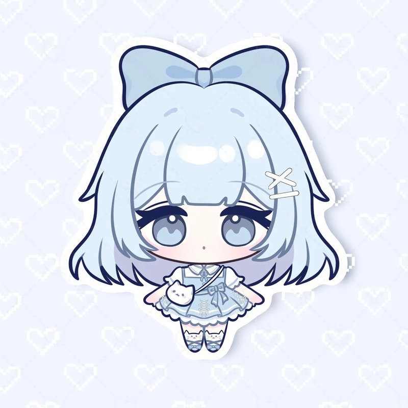 hình ảnh chibi nữ cute màu xanh dương 3