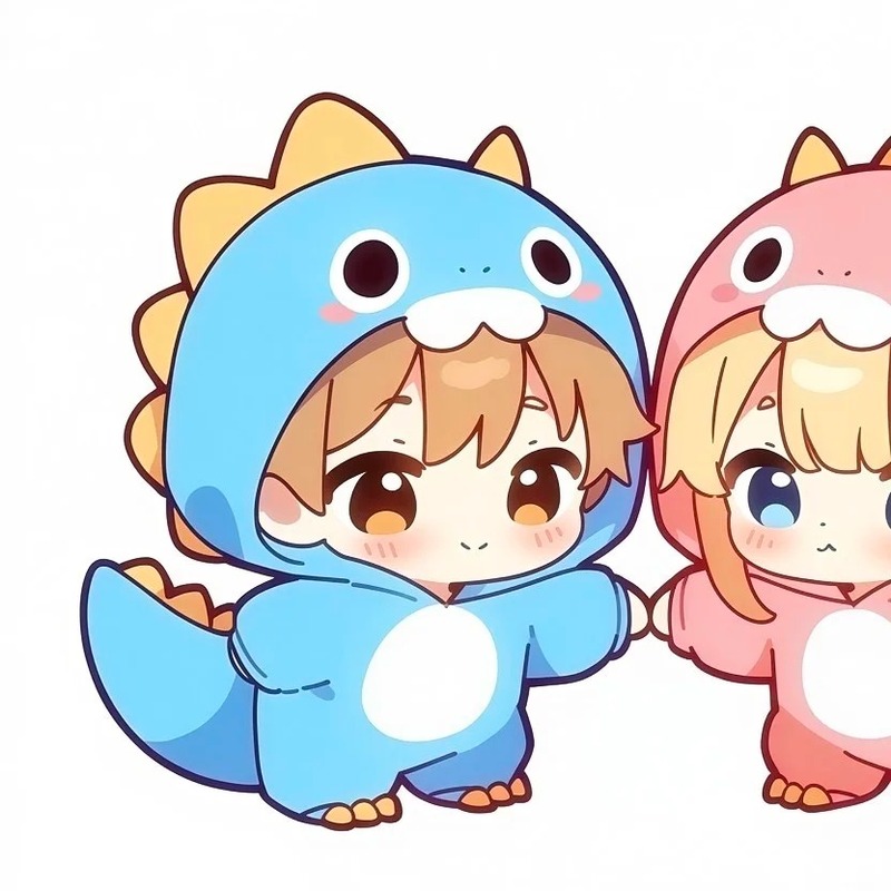 hình khủng long cute chibi