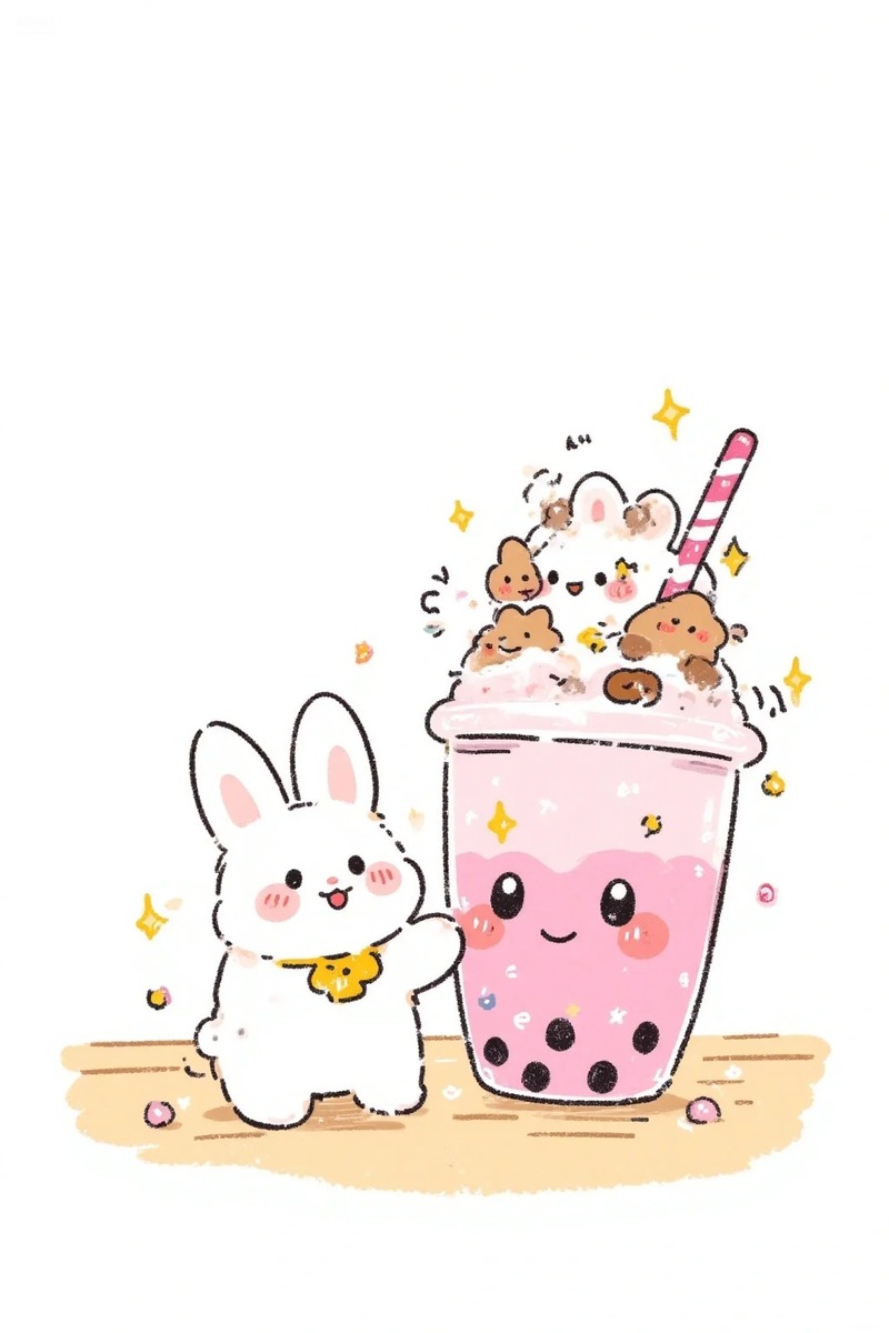 milk tea trà sữa chibi cute 12