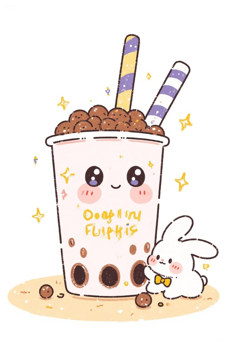 milk tea trà sữa chibi cute 2