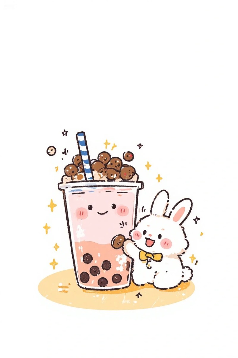 milk tea trà sữa chibi cute 26