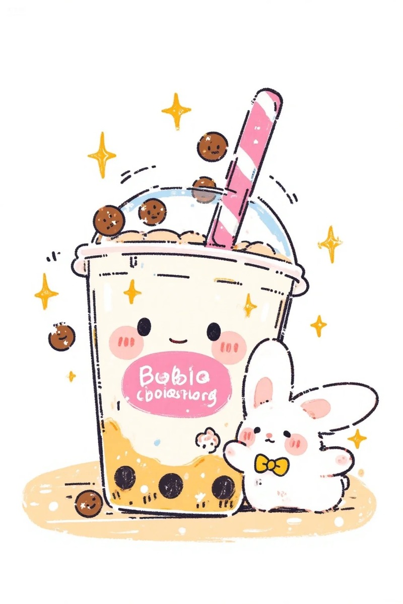 milk tea trà sữa chibi cute 27