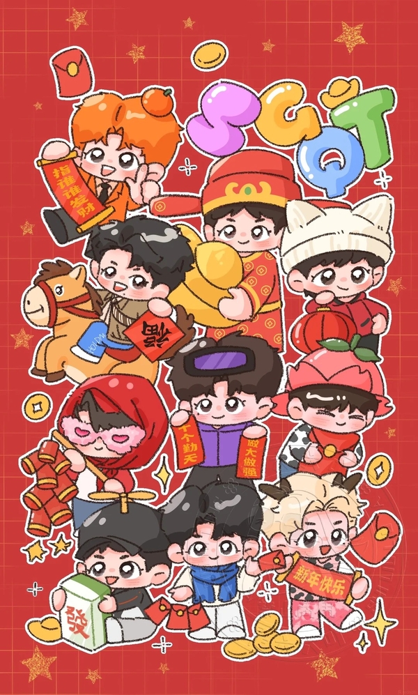 anime chibi hình nền tết cute 14
