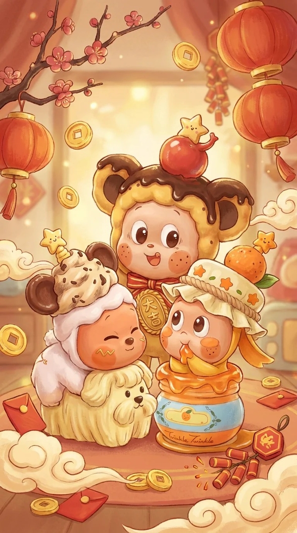 anime chibi hình nền tết cute 24