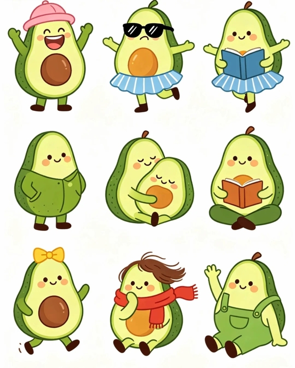 avatar hình trái bơ chibi cute