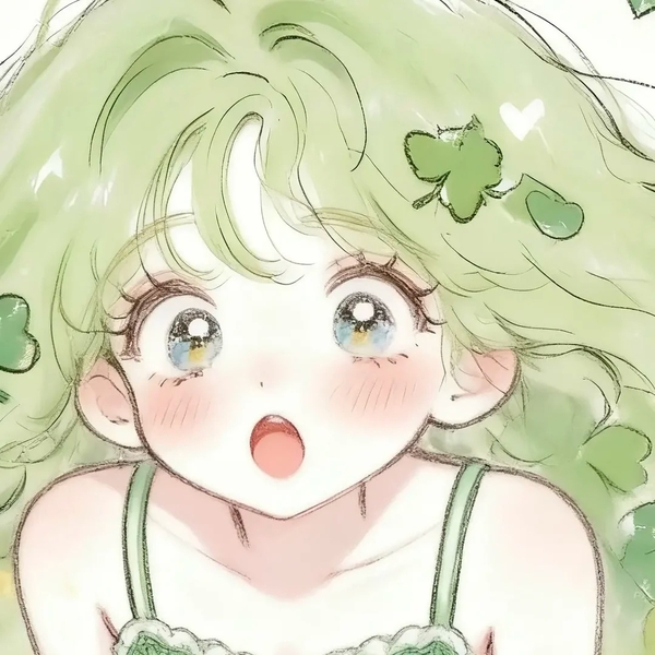 chibi anime xanh lá cây cute 1