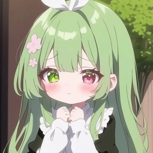 chibi anime xanh lá cây cute 23