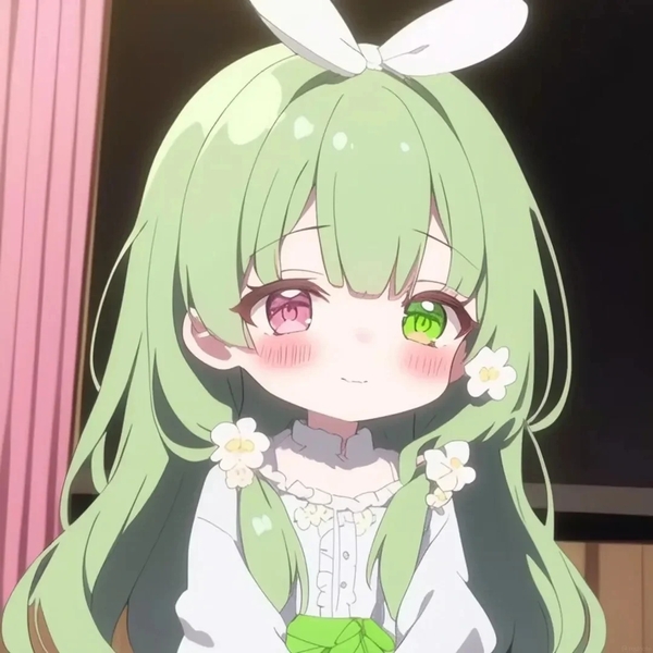 chibi anime xanh lá cây cute 24