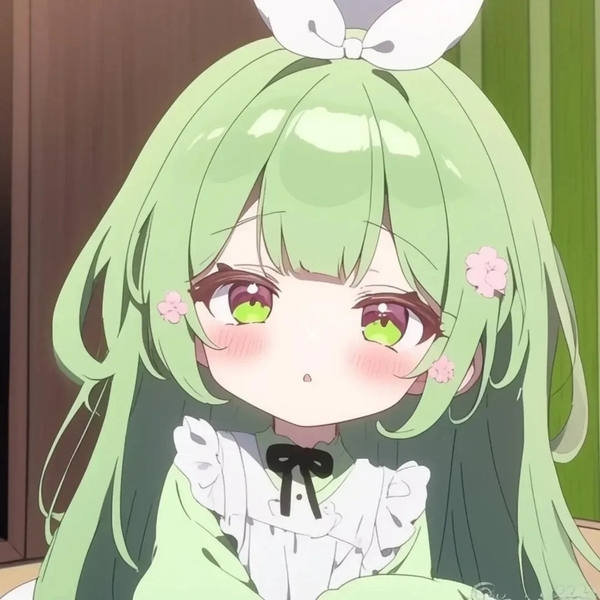 chibi anime xanh lá cây cute 25
