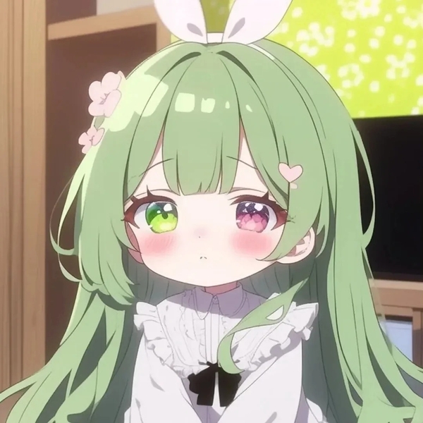 chibi anime xanh lá cây cute 26