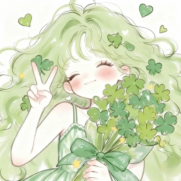 chibi anime xanh lá cây cute 40