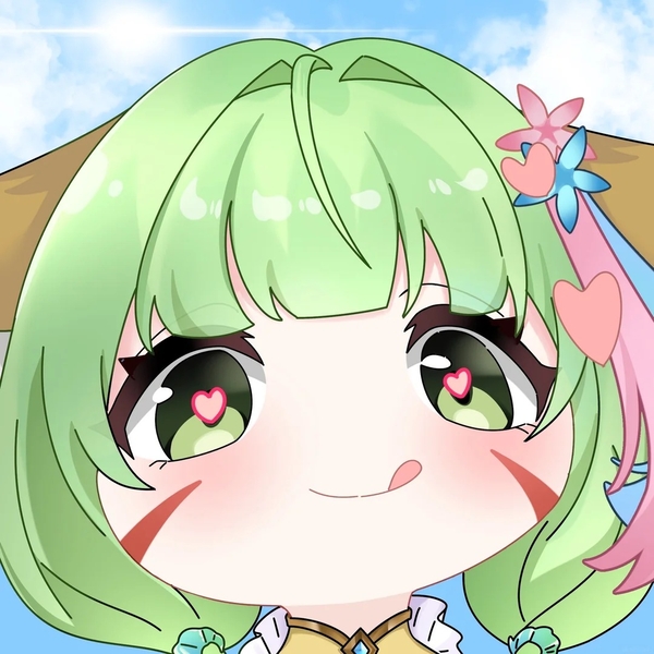 chibi anime xanh lá cây cute 8