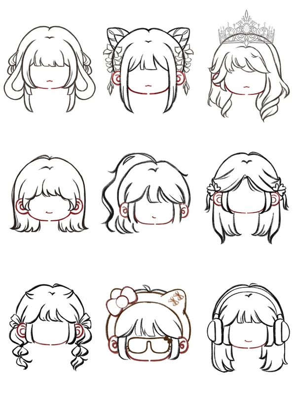 tóc anime chibi 1